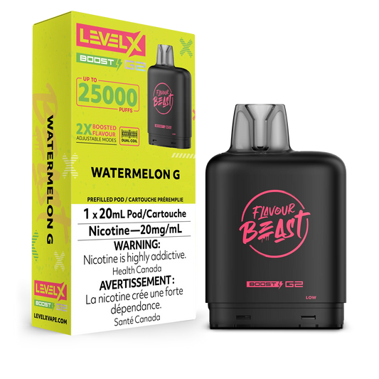 Flavour Beast LevelX Boost Pod G2 25K Watermelon G 20mg/mL (Provincial)