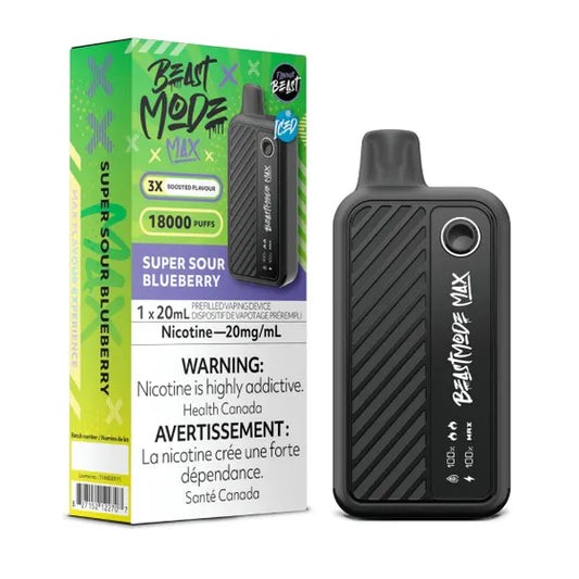 Flavour Beast Mode Max 18k Super Sour Blueberry Iced  20mg disposable (Provincial)