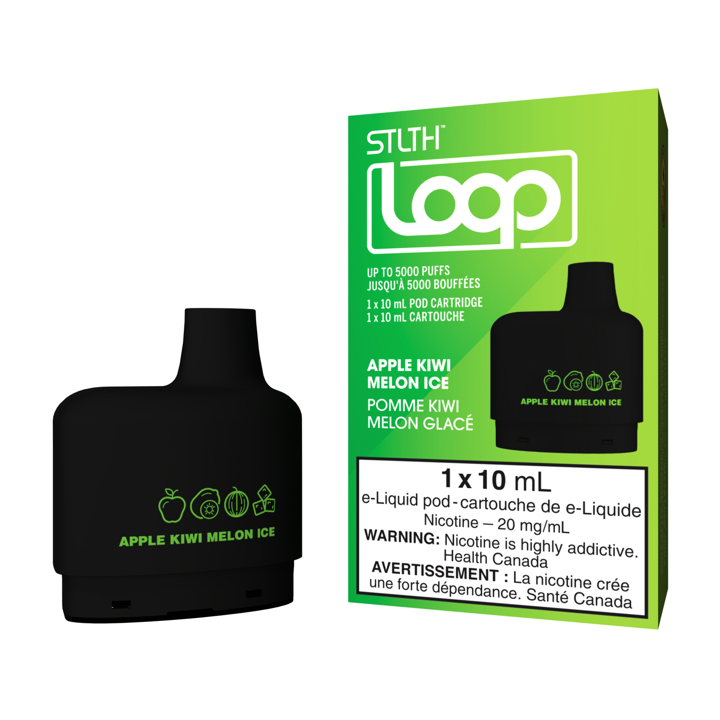 Stlth Loop Pod 5K Apple Kiwi Melon Ice 20mg - 10ml