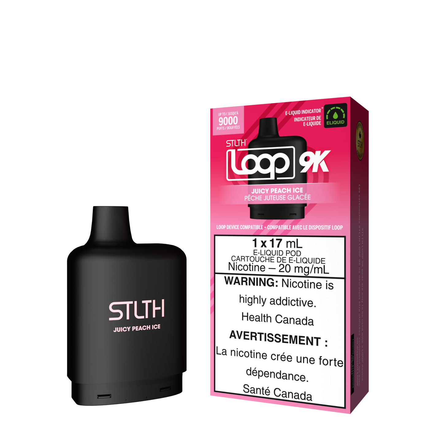 Stlth Loop pod 9K Juicy Peach ice 20mg - 17ml