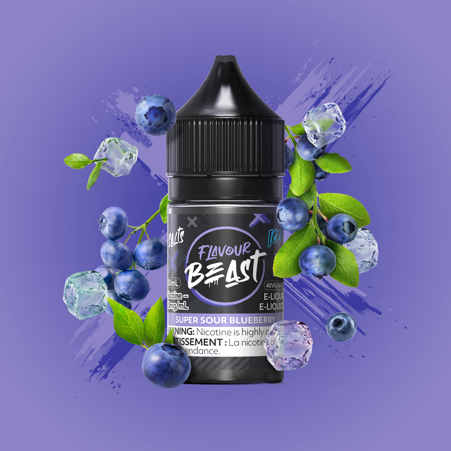 Flavour Beast E-Liquid Super Sour Blueberry Iced 10mg - 30ml (Provincial)