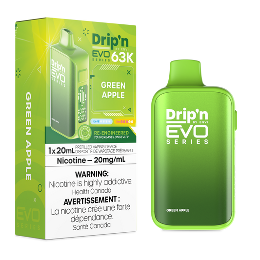 Drip’n EVO 63K Green Apple 20mg/ml Disposable (Provincial)