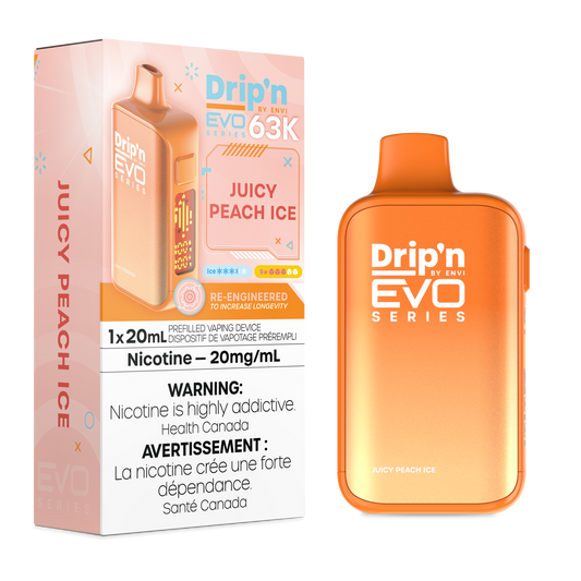 Drip’n EVO 63K Juicy Peach Ice 20mg/ml Disposable (Provincial)
