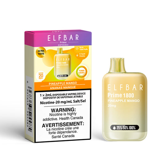 Elf Bar Prime 1800 Pineapple Mango 20mg/mL Disposable (Provincial)