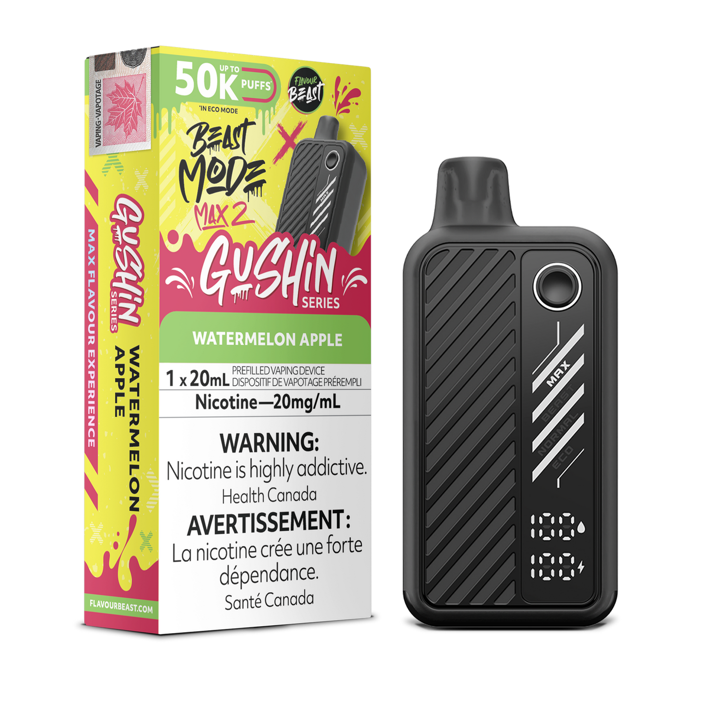 Flavour Beast Mode Max 2 Gushin Watermelon Apple 50k Puffs Disposable Provincial