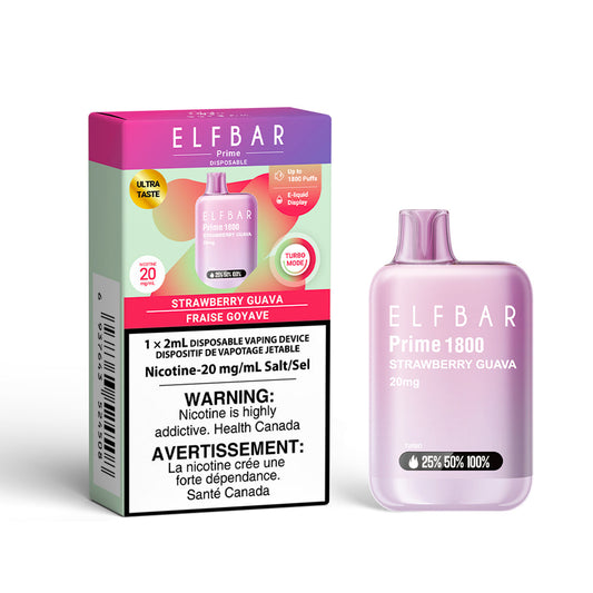 Elf Bar Prime 1800 Strawberry Guava 20mg/mL Disposable (Provincial)
