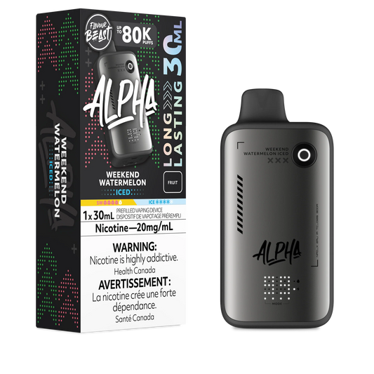 Flavour Beast Alpha 80K Weekend Watermelon Iced 20mg disposable (Provincial)
