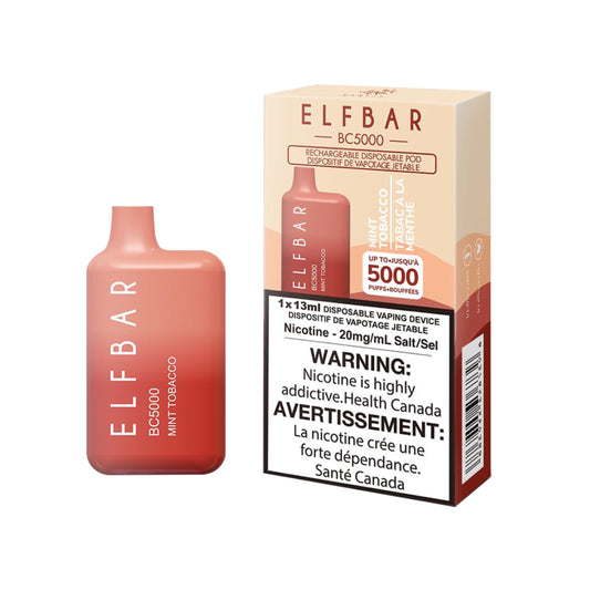 Elf Bar BC5000 Mint Tobacco 20mg/mL disposable