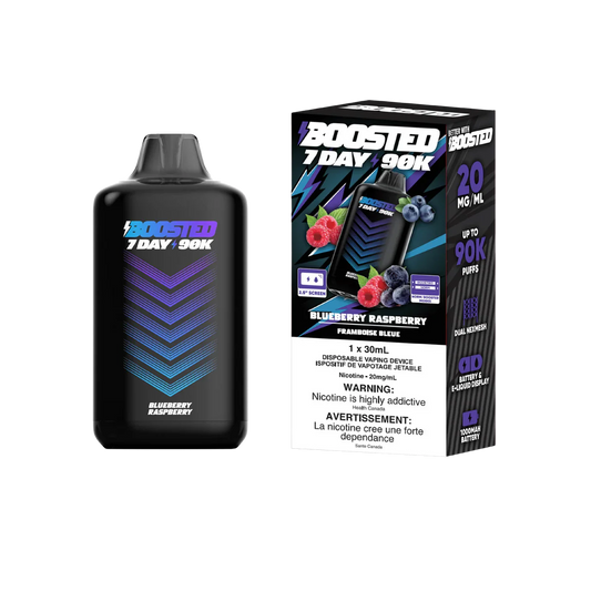 Boosted 7day 90k Blueberry Raspberry 20mg/mL disposable (Provincial)