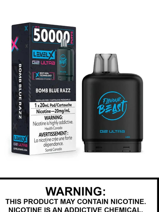 Flavour Beast LevelX G2 Ultra pod 50k Bomb Blue Razz 20mg (Provincial)