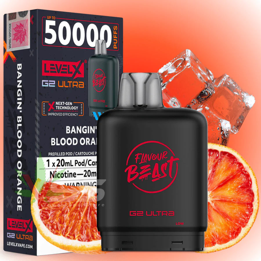 Flavour Beast LevelX  G2 Ultra pod 50k Bangin’ Blood Orange Iced 20mg (Provincial)