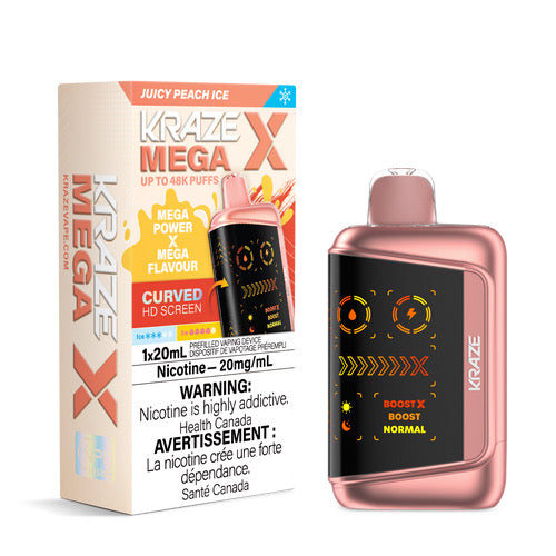Kraze Mega X 48K Juicy Peach Ice 20mg Disposable (Provincial)