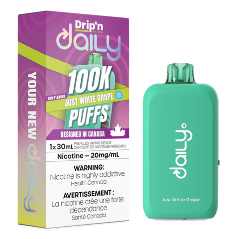 Drip’n Daily 100K Just White Grape 20mg/mL Disposable (Provincial)