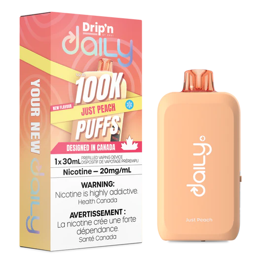 Drip’n Daily 100K Just Peach 20mg/mL Disposable (Provincial)