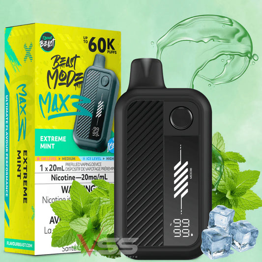 Flavour beast Mode Max 3 60K Extreme Mint Iced 20mg/ml disposable (Provincial)