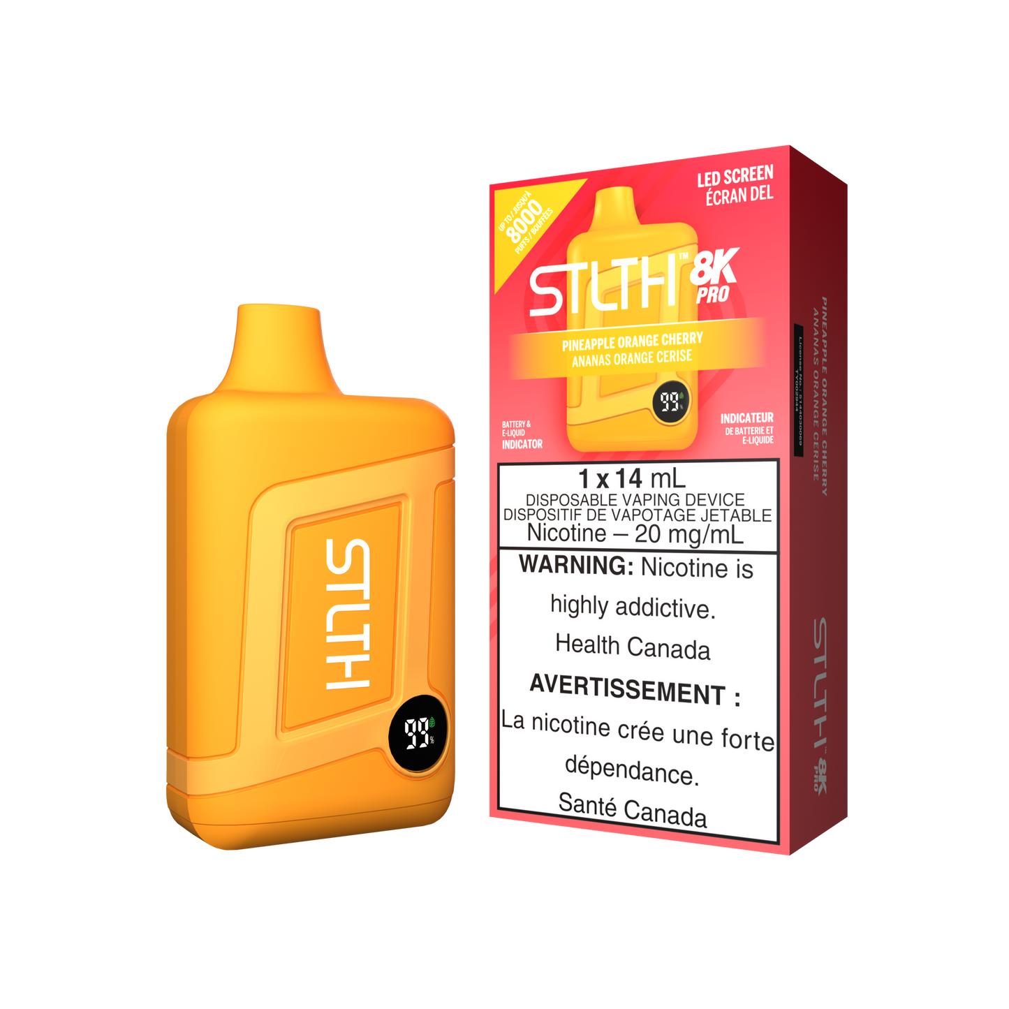 Stlth 8kPro Pineapple Orange Cherry  20mg/ml disposable