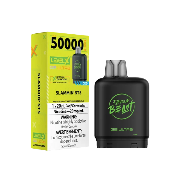 Flavour Beast  Level X G2 Ultra pod 50k Slammin’ STS Iced 20mg/mL (Provincial)
