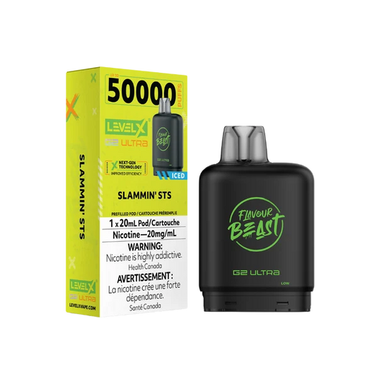 Flavour Beast  Level X G2 Ultra pod 50k Slammin’ STS Iced 20mg/mL (Provincial)