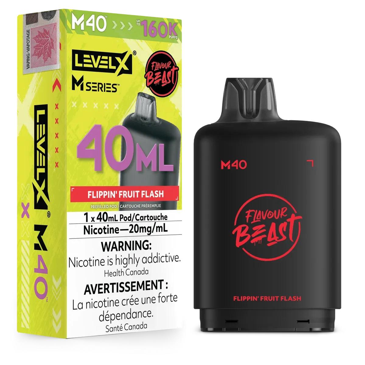 Flavour Beast Level X M series 160k pod Flippin’ Fruit Flash  20mg (Provincial)