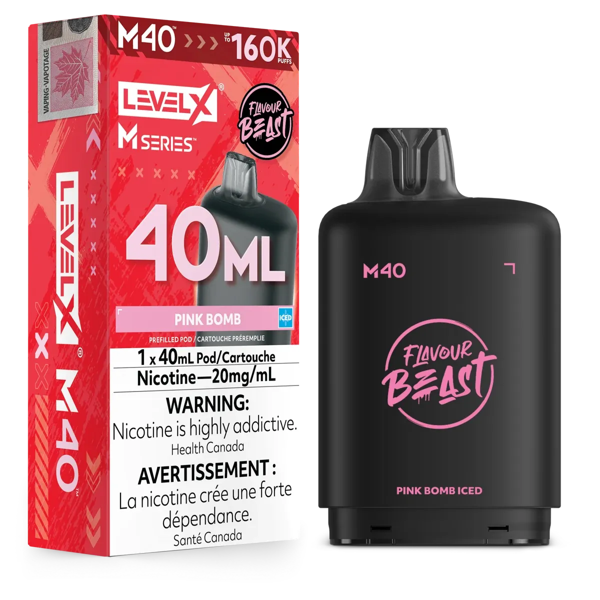 Flavour Beast Level X M series 160k pod Pink Bomb Iced 20mg (Provincial)