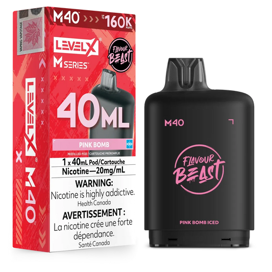Flavour Beast Level X M series 160k pod Pink Bomb Iced 20mg (Provincial)
