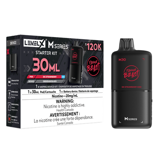Flavour Beast Level X M series Starter Kit 120k pod Sic Strawberry Iced 20mg Provincial