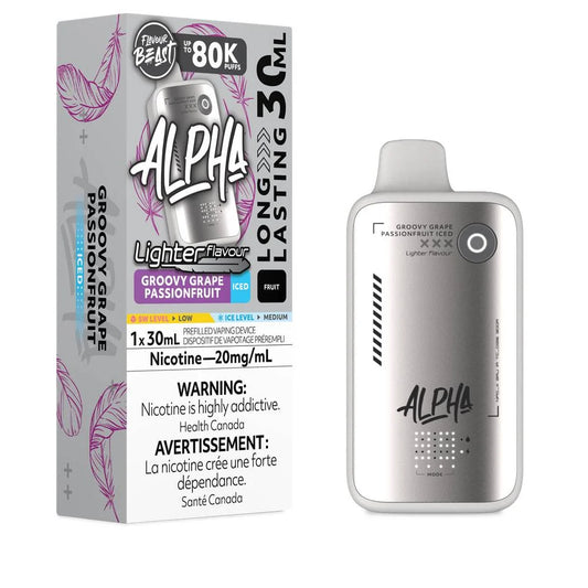 Flavour Beast Alpha 80k Light Groovy Grape Passionfrui Iced 20mg Disposable (Provincial)