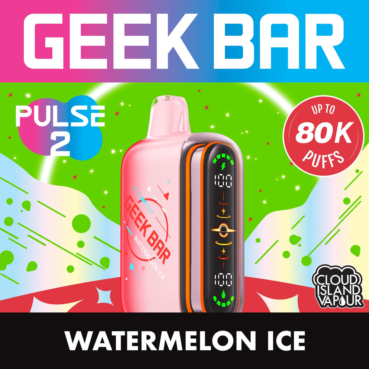 Geek Bar Pulse 2 80k Watermelon Ice 20mg/ml Disposable Provincial