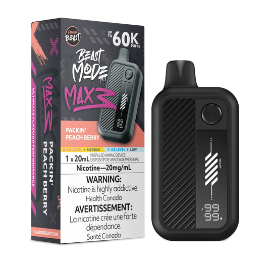 Flavour beast Mode Max 3 60K Packin’ Peach Berry 20mg/ml disposable (Provincial)