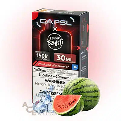 Capsl x Flavour Beast 150k Weekend Watermelon Iced 20mg/30ml Disposable (Provincial)