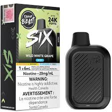 Flavour Beast SIX 24k Wild White Grape Iced 20mg disposable (Provincial)