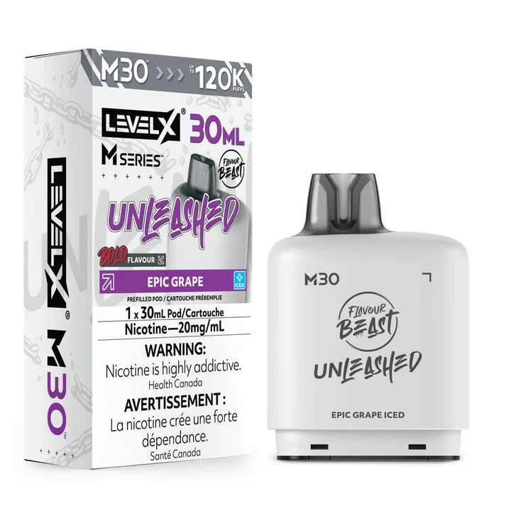 Levelx M Series Pod 120k Unleashed Epic Grape Iced 20mg/30ml (Provincial)