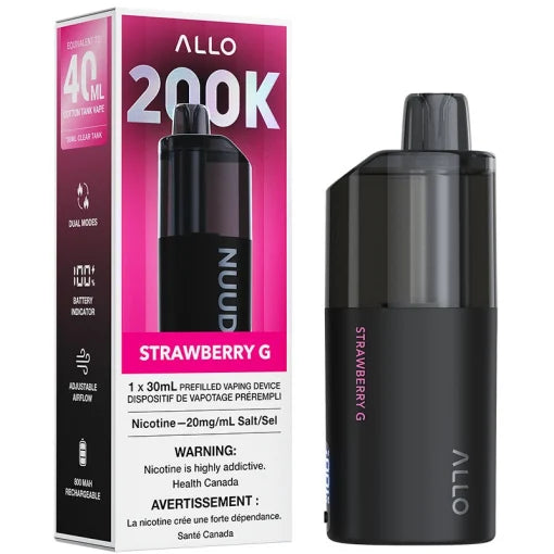 Allo Nuud 200k Strawberry G 20mg - 30ml disposable (Provincial)