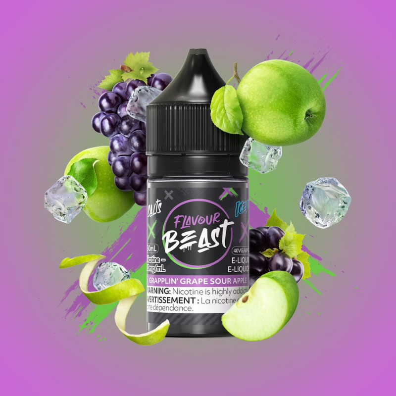 Flavour beast E-Liquid Grapplin’ Grape Sour Apple Iced 10mg - 30ml