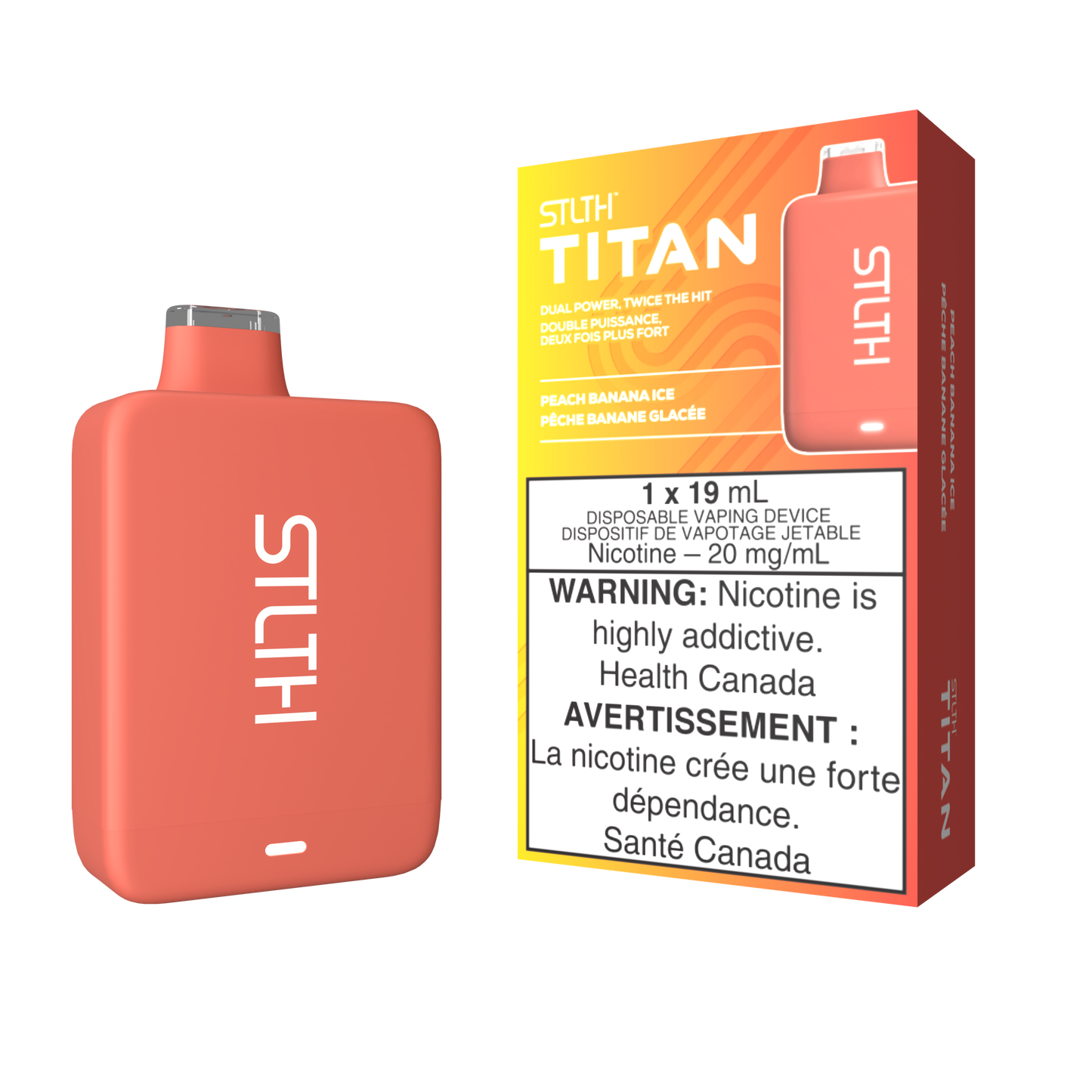 Stlth Titan 10K Peach Banana Ice 20mg/mL disposable