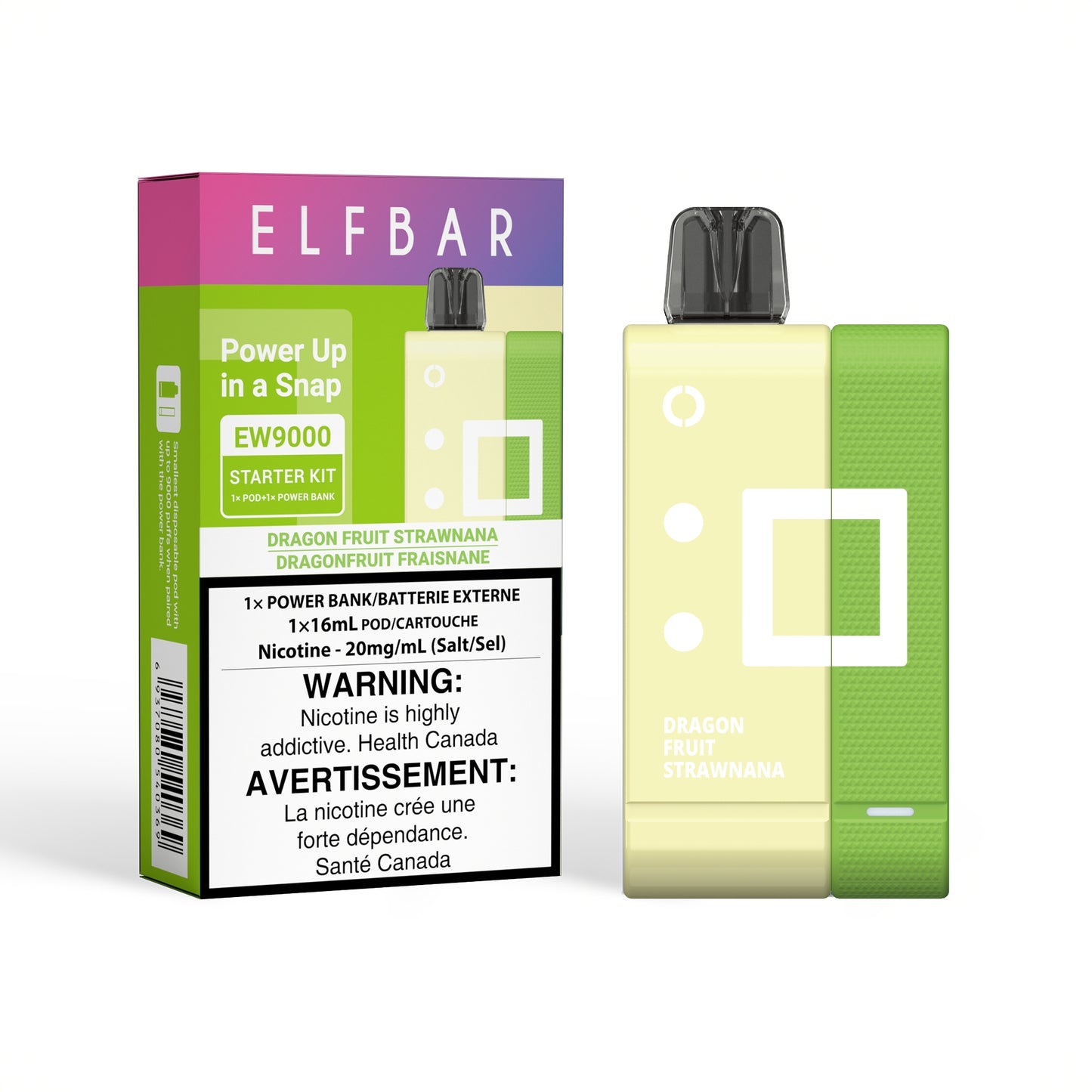 Elf Bar EW9000 Starter Kit - Dragon Fruit Strawnana (Pod + Power Bank) 20mg