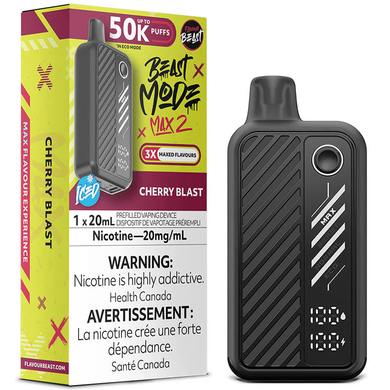 Flavour Beast Mode Max2 50k Cherry Blast Iced 20mg disposable (Provincial)