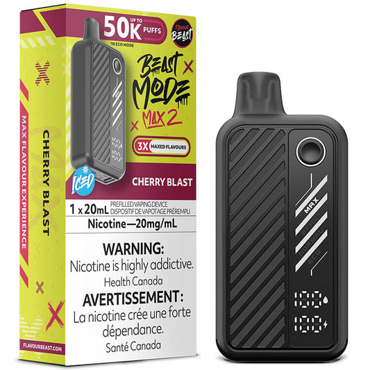 Flavour Beast Mode Max2 50k Cherry Blast Iced 20mg disposable (Provincial)