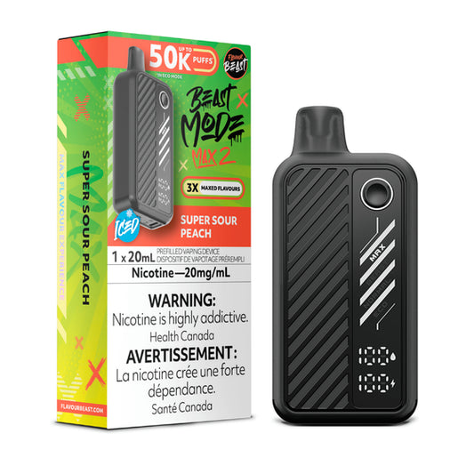 Flavour Beast Mode Max2 50k Super Sour Peach Iced 20mg disposable (Provincial)