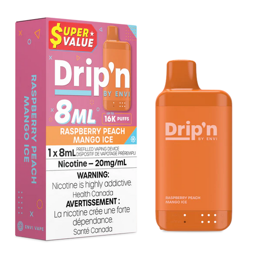Drip’n 16k Raspberry Peach Mango Ice 20mg/ml disposable (Provincial)