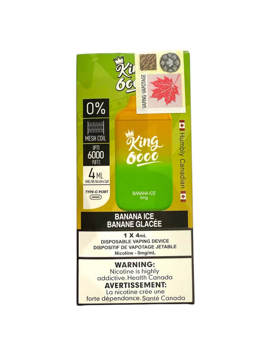 King vape 6000 Banana Ice 0mg/ml disposable vape (Provincial)