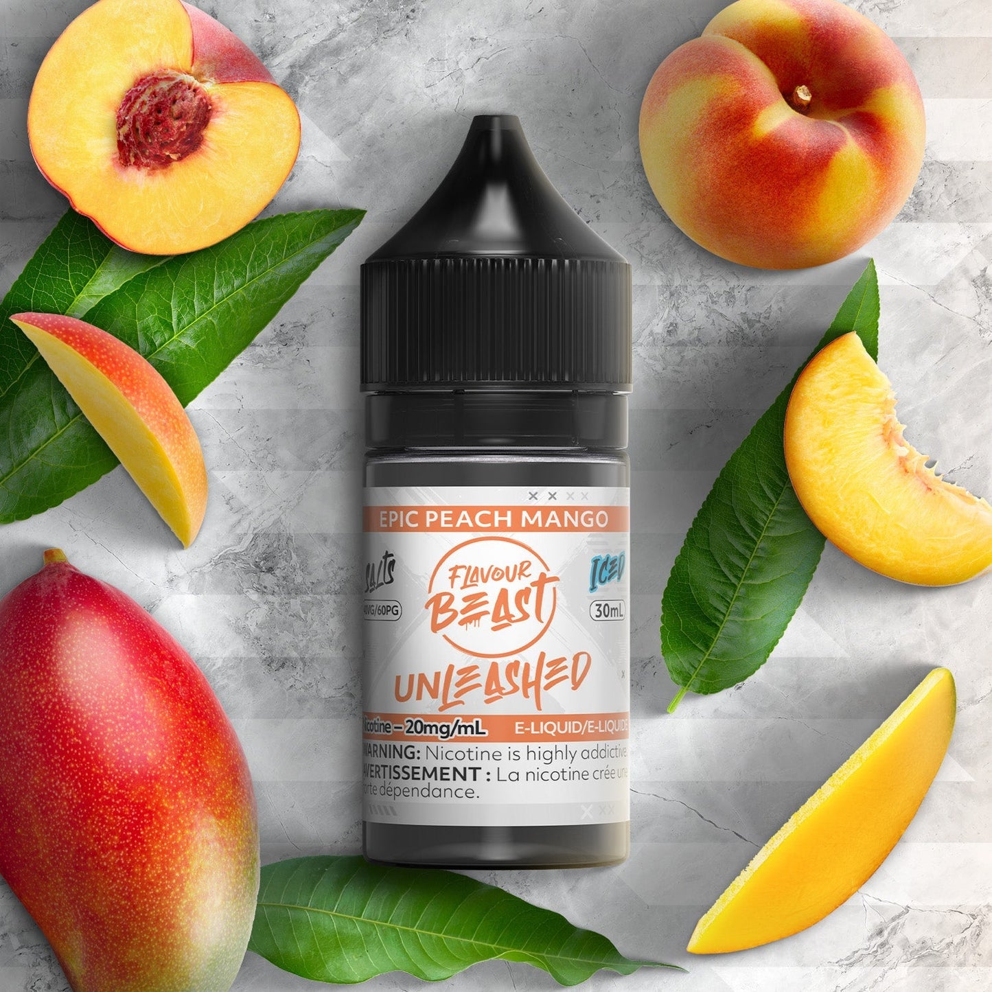 Flavour Beast E-liquid Unleashed Epic Peach Mango Iced 20mg - 30ml  (Provincial)