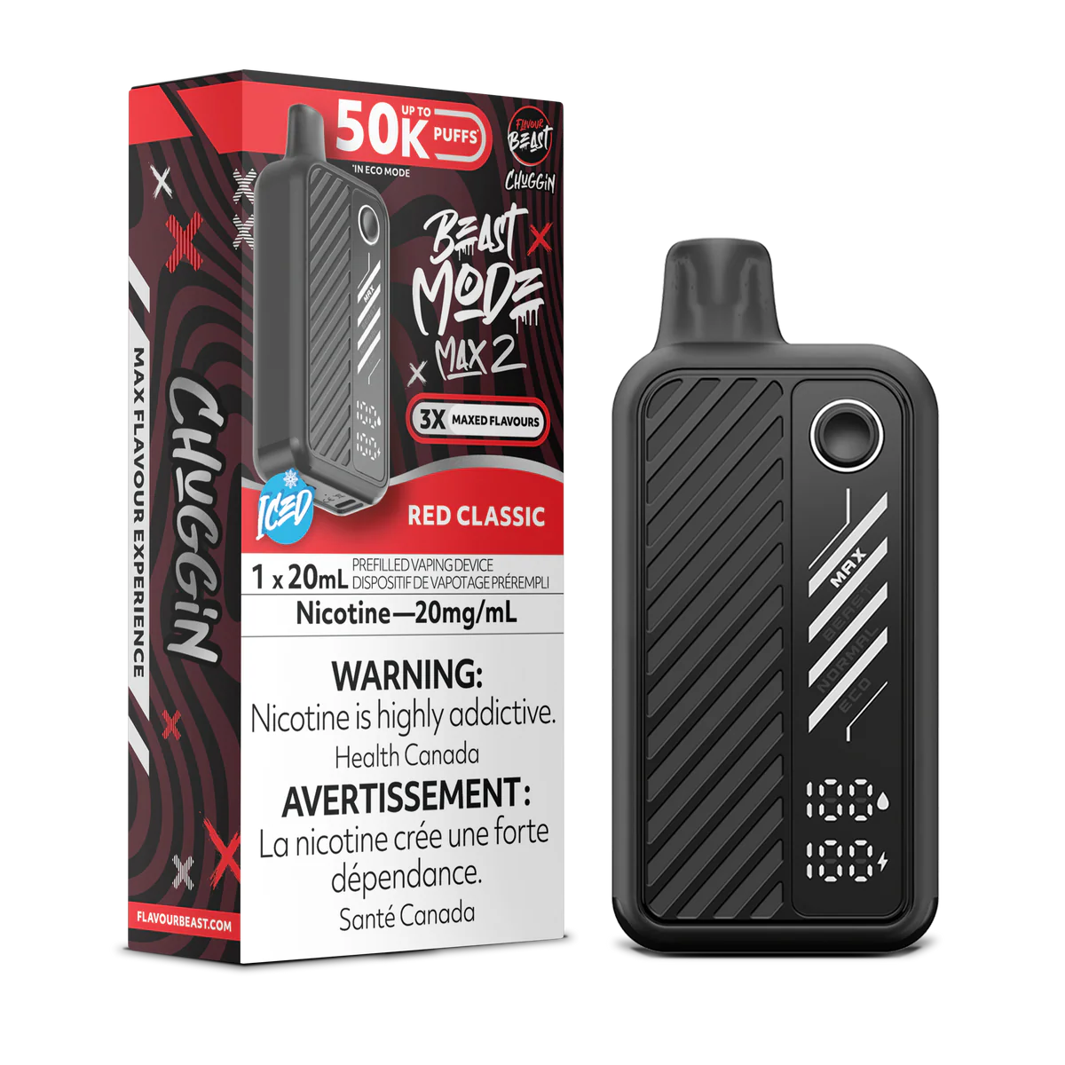Flavour Beast Mode Max2 50K Red Classic Ice 20mg (Provincial)