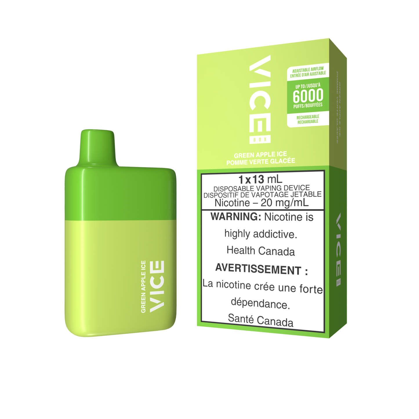 Vice box 6000 Green Apple Ice 20mg/mL disposable