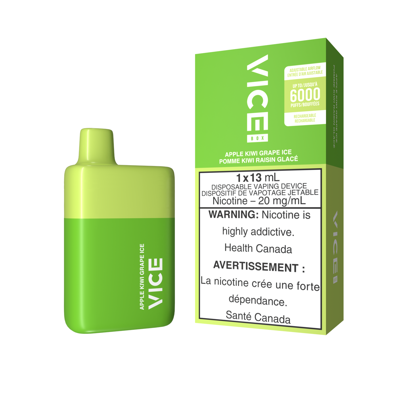 Vice box 6000 Apple Kiwi Grape Ice 20mg/mL disposable