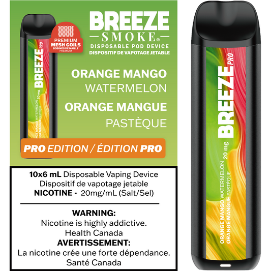 Breeze pro 2000 Orange mango watermelon 20mg/mL disposable