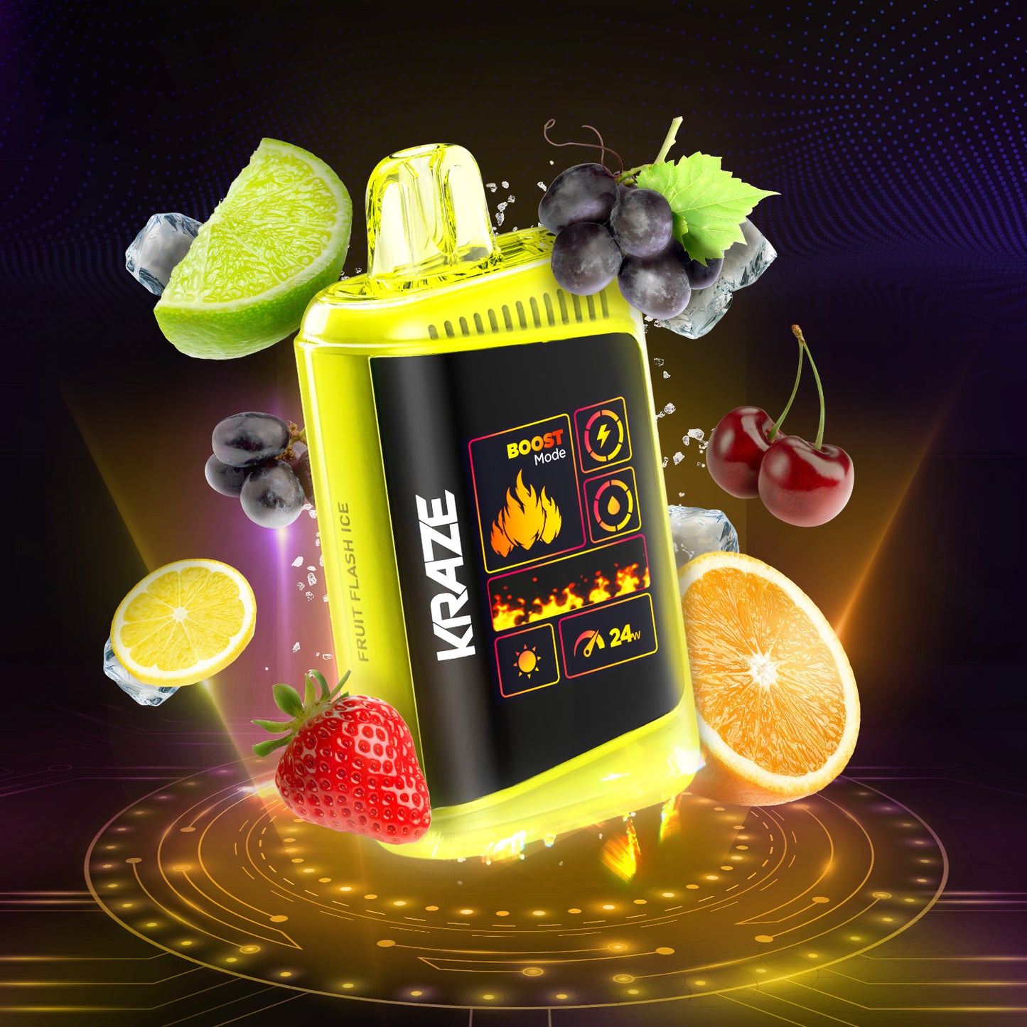 Kraze HD Mega 20K Fruit flash ice 20mg/mL disposable