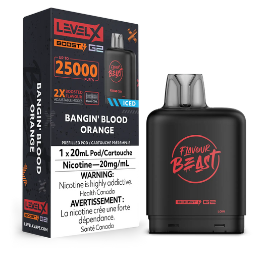 Flavour Beast LevelX Boost Pod G2 25K Bangin’ Blood Orange Iced 20mg