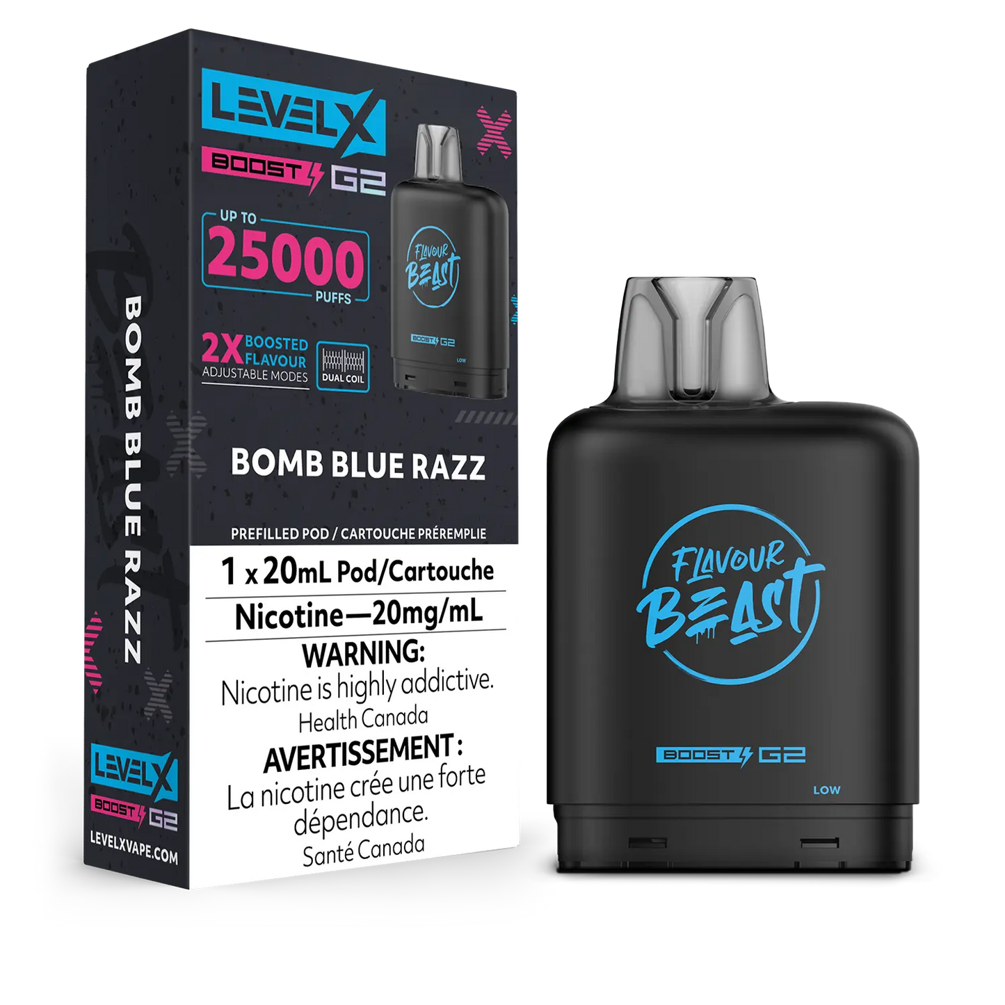 Flavour Beast LevelX Boost Pod G2 25K Bomb Blue Razz 20mg (Provincial)