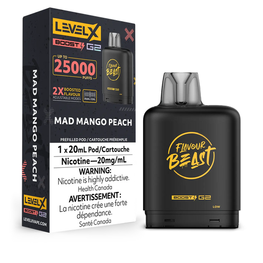 Flavour Beast LevelX Boost Pod G2 25K Mad Mango Peach 20mg (Provincial)